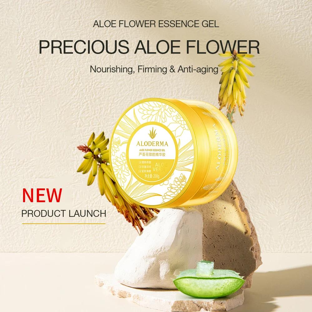 

ALODERMA Natural Aloe Flower Essence Gel, Anti-Wrinkle, Firming And Nourishing, Multi-Effect Aloe Vera Flower Gel 200g