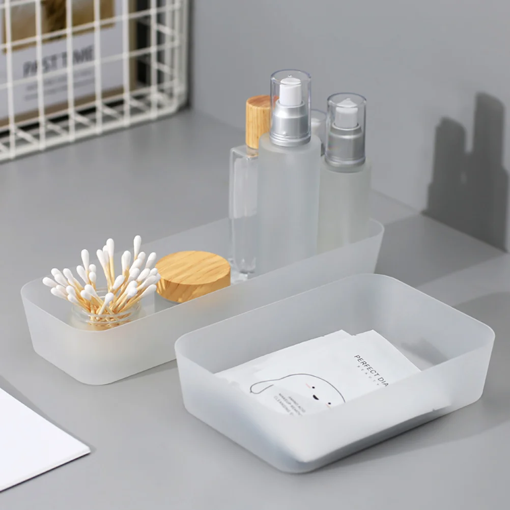 

6 pcs Drawer Organizer Boxes Translucent Multipurpose Storage For Stationery Makeup Sundries Desktop Home Office Organizers