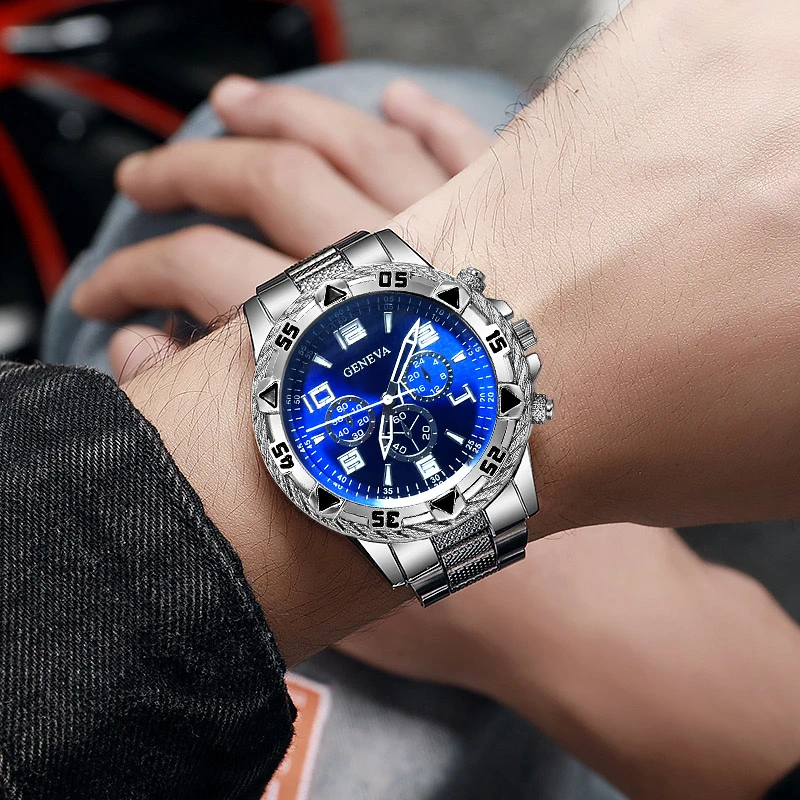 2-piece men's watch and accessories set, a perfect match suitable for both business and casual styles, no box included view 5