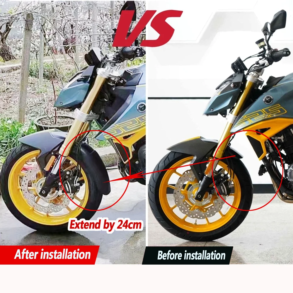 

For VOGE 625R 625 R High quality mudguard modification extend the front mudguard by 24cm mudguard tile and water deflector