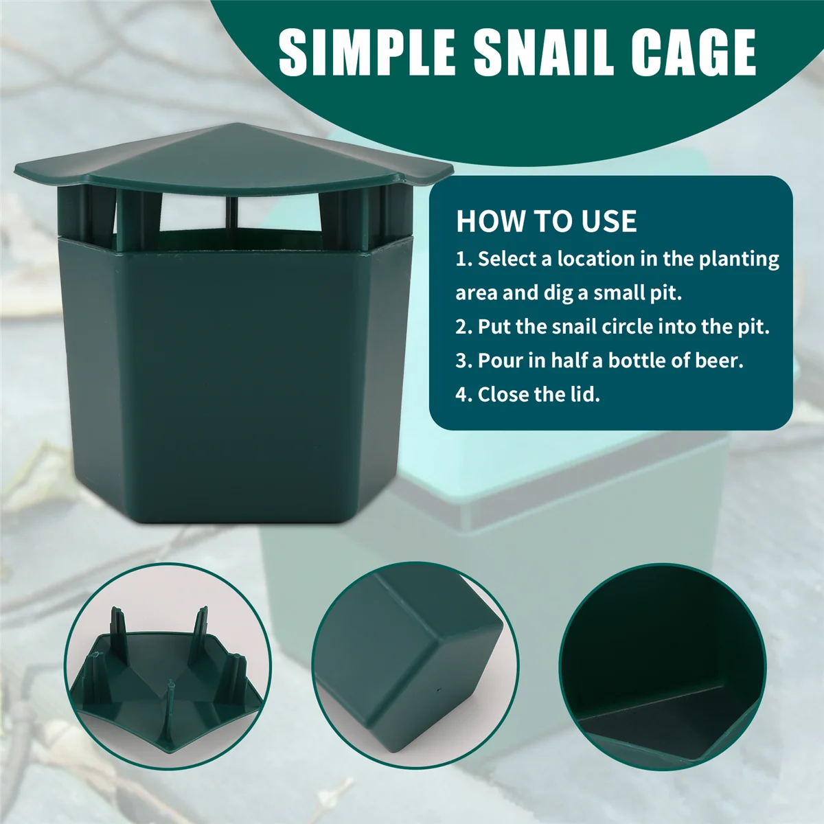 ABLK 8개 맥주 달팽이 트랩 슬러그를 잡기 위한 친환경 달팽이 포수, 어린이와 애완동물에게 안전함