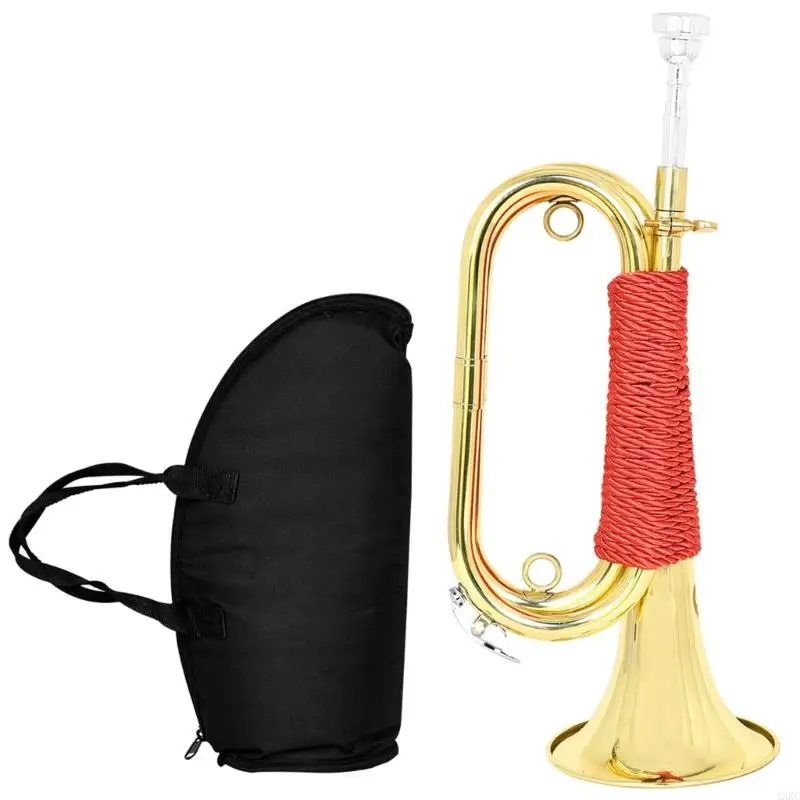 

Metal Militaries Cavalry Bugle Trumpet Portables Cavalry Trumpet Brass Instrument for Militaries Orchestras School Bands