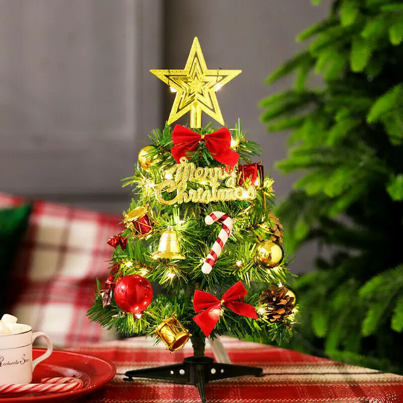 30CM Christmas Tree LED Nightlight Mini Christmas Festival 2025 Home Decoration New Year Gift Set Artificial Tabletop Supplies