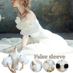 Bride Wedding Dress Organza Arm Accessories Detachable Puffy Shoulder Sleeves Lolita Cosplay Fake Sleeves Dance Bubble Sleeve