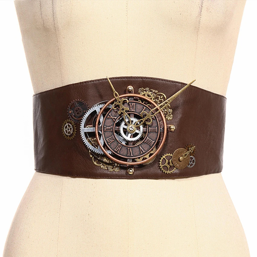 Steampunk Belt Corsets for Women Leather Vintage Viking Pirate Gothic Medieval Waistband Waist Girdle Halloween Costumes Cosplay