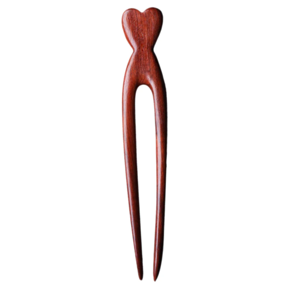 

Wood Hair Sticks Brown Grips Love Barrettes French Pins Thick Hair Accessories Retro Style Wooden Forks Long Pieces