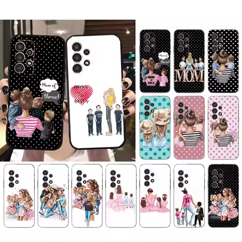 Mom Son Daughter Phone Case for Samsung Galaxy A55 A15 A54 A52 A33 A34 A35 A25 A05s A05 A22 A24 M34 M54 M23 M14 Funda