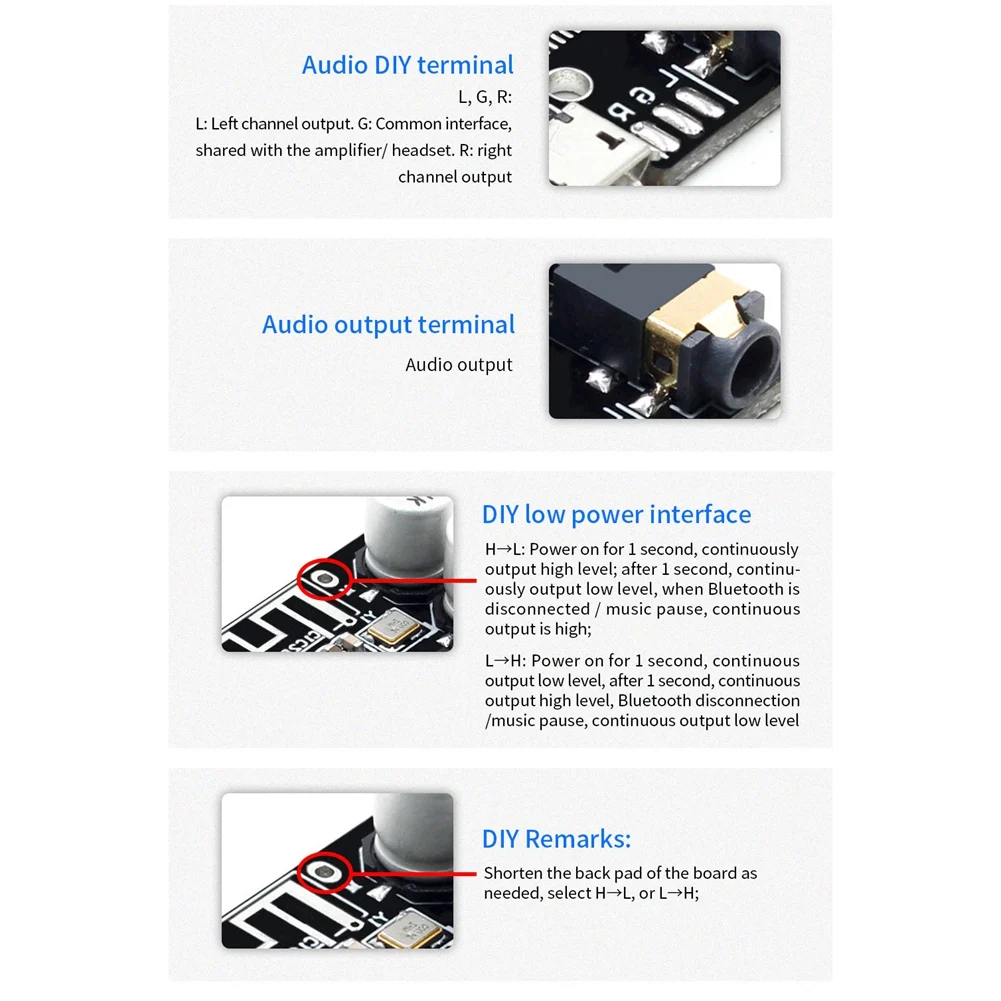 A51I VHM-314 V.20 MP3 Bluetooth 5.0 Scheda di ricezione e decodifica audio Modulo amplificatore audio per auto stereo wireless 3.7-5V