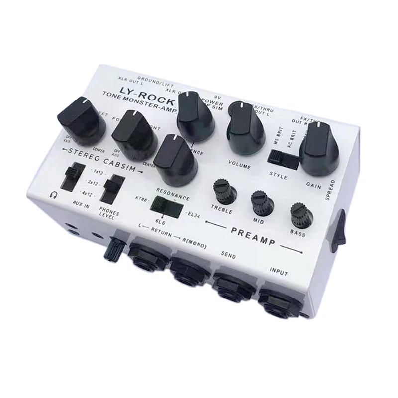 LYR Pedal（LY-ROCK）,Guitar Audio Workstation Pedal，Electric Guitar Audio Workstation，Professional Effect Pedal，White，True Bypass