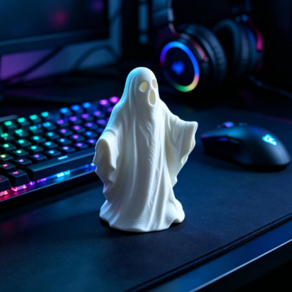 Minimalist Ghost Figurine 3D Printed Mystery Standing Spirit Statue Neutral Calm Ornament Table Decor for Living Room Home Gifts
