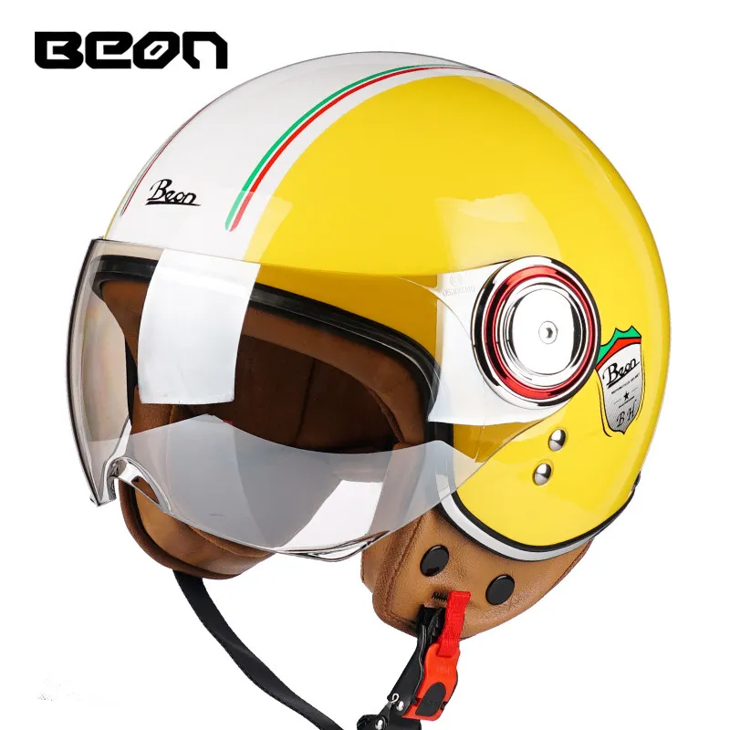 Beon Motorhelm Chopper 3/4 Open Gezicht Vintage Moto Helm Moto Capacete De Moto Mannen Vrouwen Moto Scooter Motorhelm