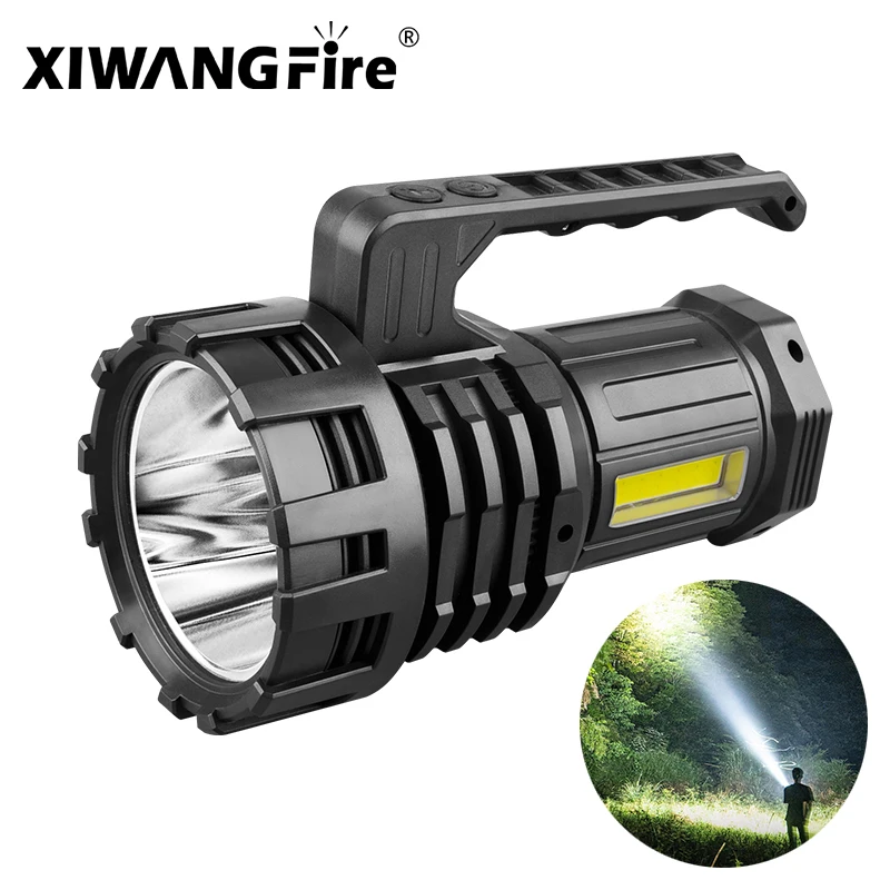 New High Power LED Flashlight Waterproof Fishing Lantern Torch USB Rechargeable Powerful Spotlight Searchlight Camping Lamp