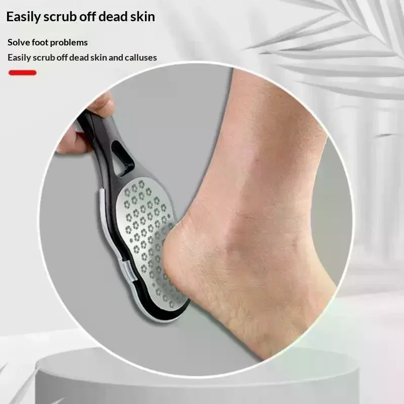 New Foot File Stainless Steel Rasp Anti-Splash,Heel Grater Hard Dead Skin Callus Remover Pedicure,Professional Foot Care Tools