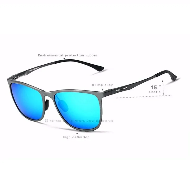 Veithdia retro aluminium magnesium marke herren sonnenbrille polarisierte linse vintage brillen zubehör sonnenbrille für männer v6623