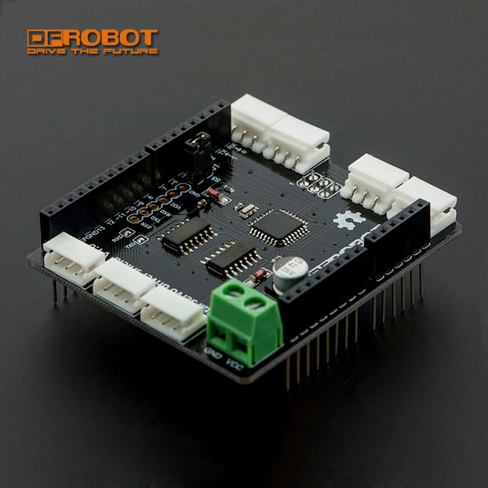 DFRobot Smart Arduino Digital Servo Driver Shield Atmega8 12V 7 channel Compatible Dynamixel AX uptech CDS55xx series servos