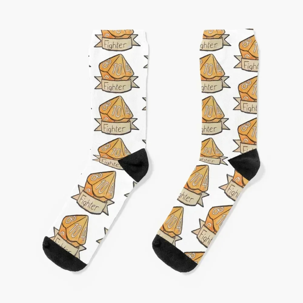 D&D Fighter Hit Dice Socks hip hop christmass gift Soccer FASHION Socks Ladies Men's