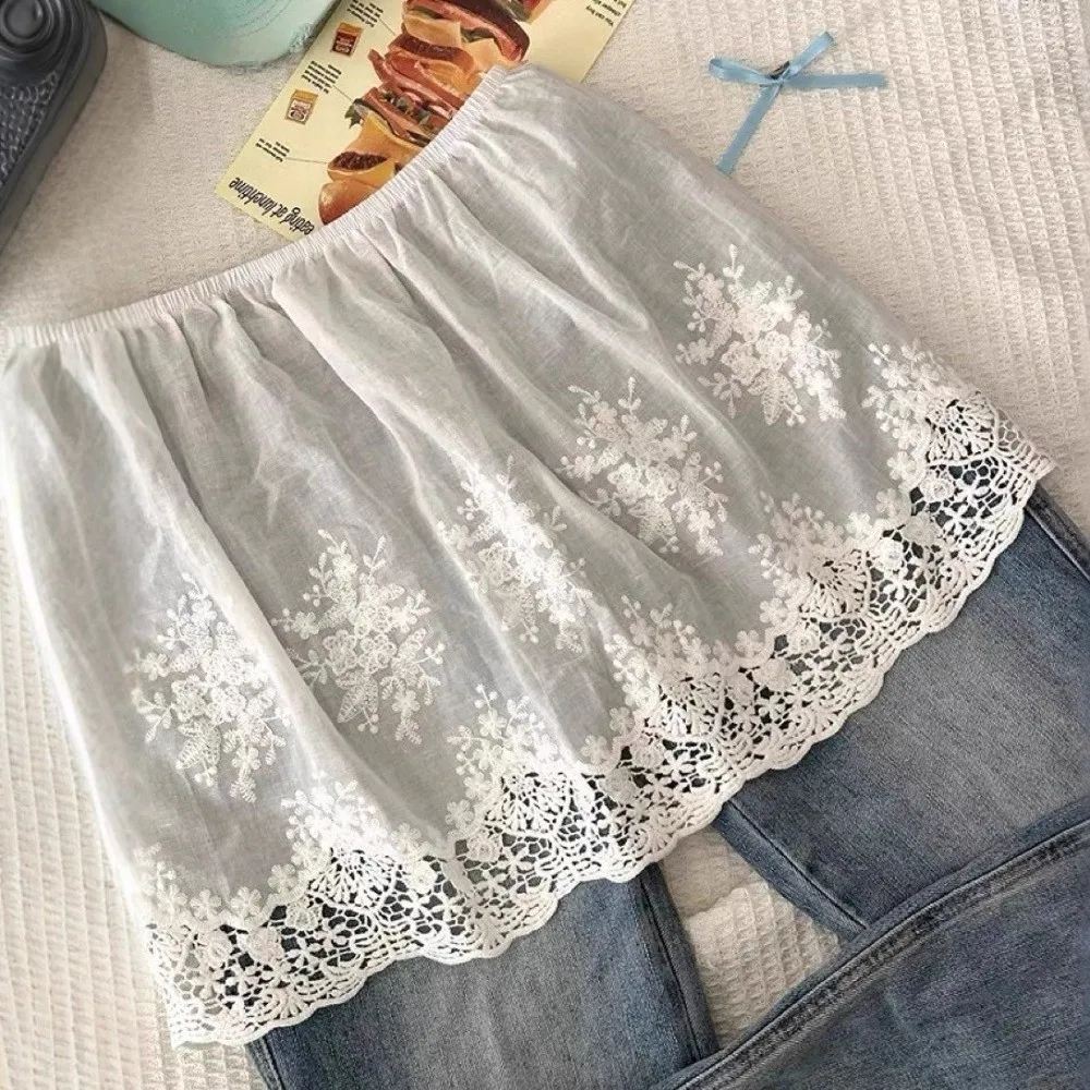Fashion High Waist Lace Underskirt Slips Flower Short Safety Skirt Petticoat Embroidery Lining Petticoat Women Female image 5