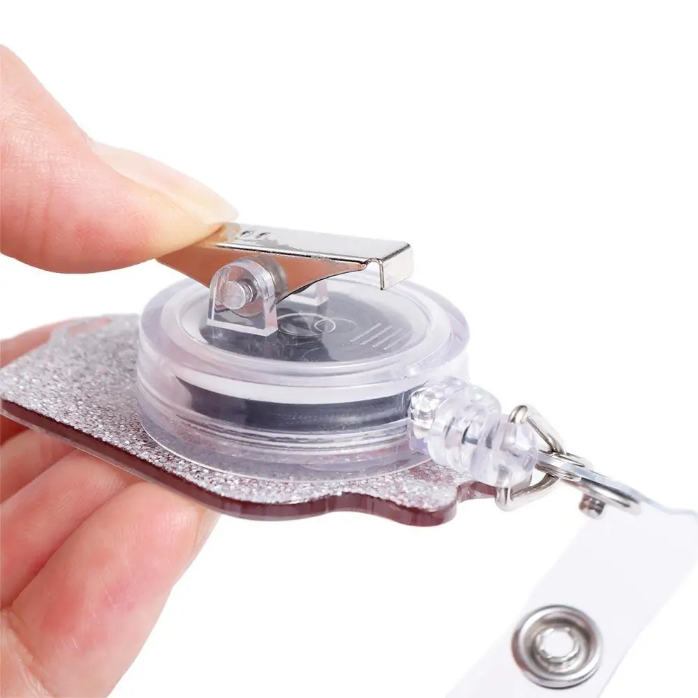 

ABS Retractable Badge Reel Anti Lost Easy To Pull Buckle Blood Type Bag Shape Clips Nurse Keychain Keys Lanyard
