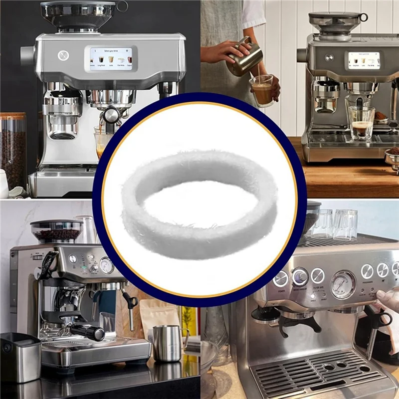 AT02-10Pcs Felt Washer Replacement For Breville Espresso BES870 Felt Washer Lower Burr Wool Ring For Cleaning Coffee Machine