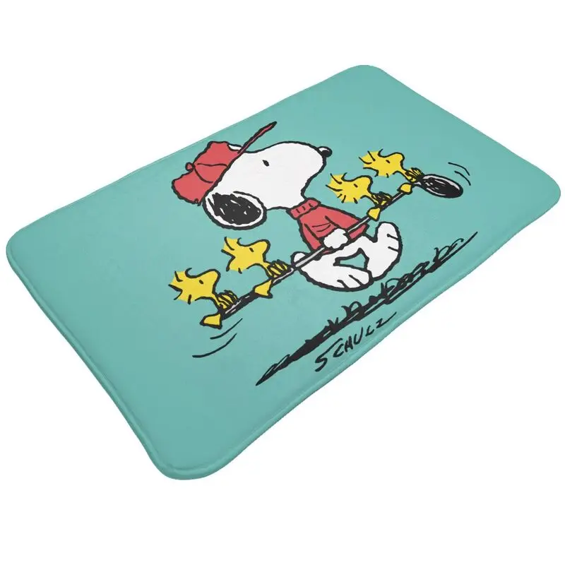 Custom Cartoon Manga Snoopy Woodstock Front Floor Door Entrance Mats Indoor Kitchen Bathroom Doormat Toilet Carpet Rug