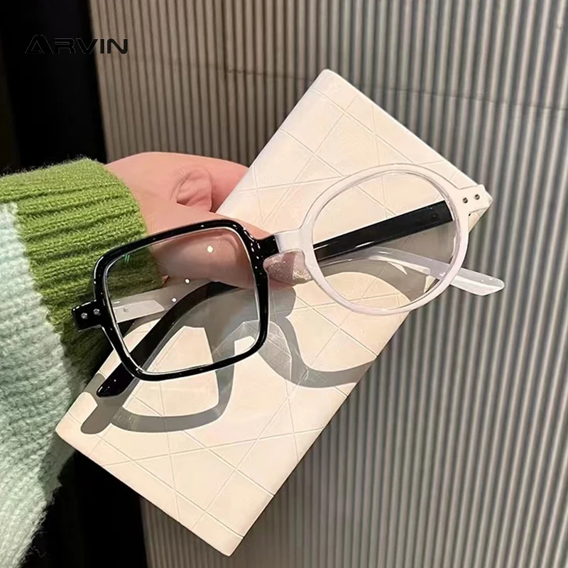 Retro Asymmetrical Square Round Glasses Frame Women Clear Lens Optical Prescription Man Women\'s Decorative Glasses