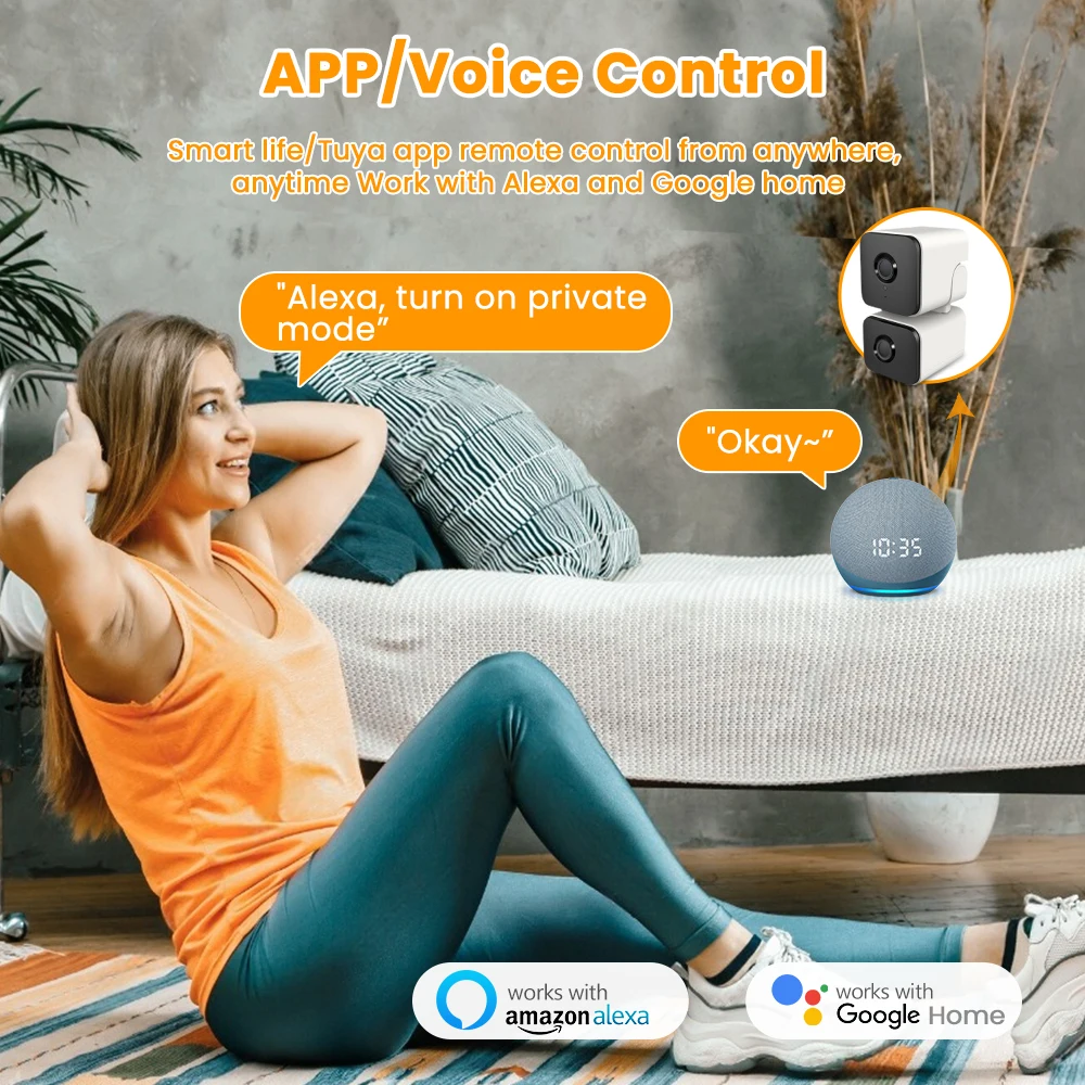 Avatto-Tuya WiFi Câmera Inteligente Interior, Lente Dupla, Detecção Humana, Rastreamento Automático, Câmera de Vigilância, Suporte Alexa, Google Home, Alice