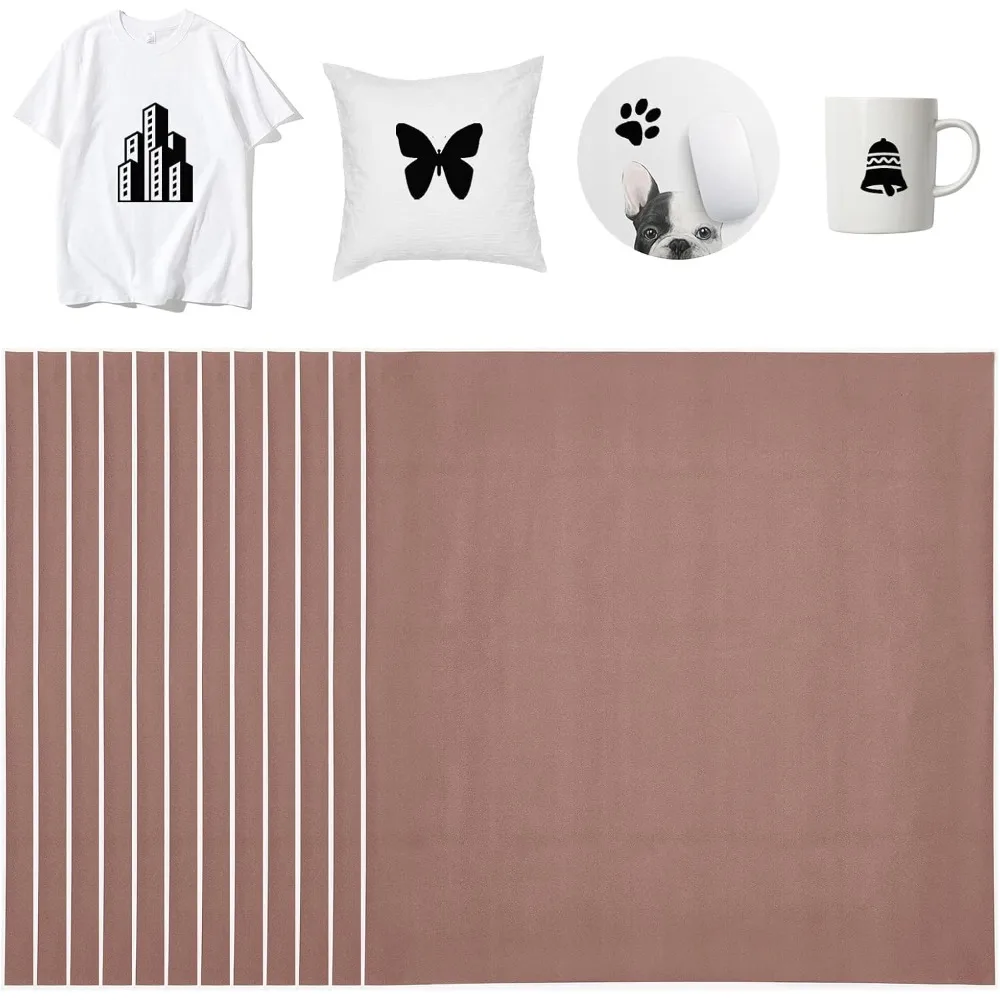 

12 Pcs Black Infusible Transfer Ink Sheets 12x12" Solid Color Pre-Printed Sublimation Paper for Fabric Heat Press Mug DIY