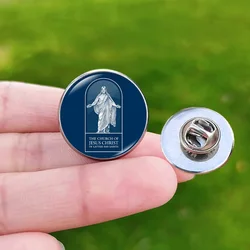 New Jesus Pin Stainless Steel Badge Mormon Church Poster Exquisite Glass Cabochon Brooch Souvenirs