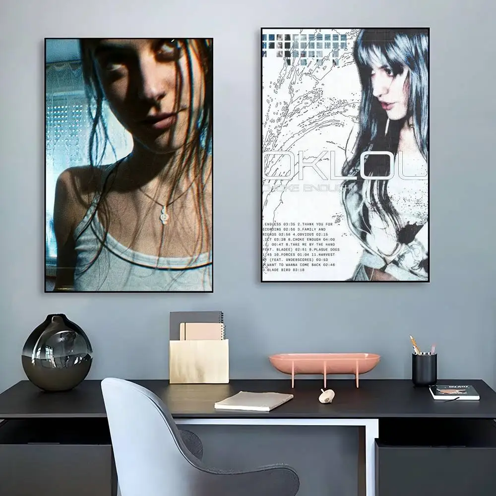 Singer Oklou Choke Enough  Anime Posters Sticky Whitepaper Prints Posters Artwork Kawaii Room Decor