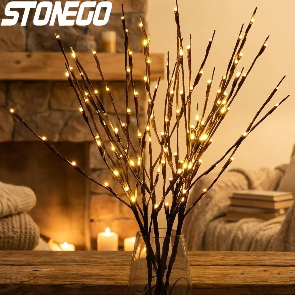 

20-светодиодная гилка с подсветкой, ваза, наполнитель, ветка дерева, светильник для свадьбы, Рождества, Нового года, Декор ко Дню Святого Валентина, ночник