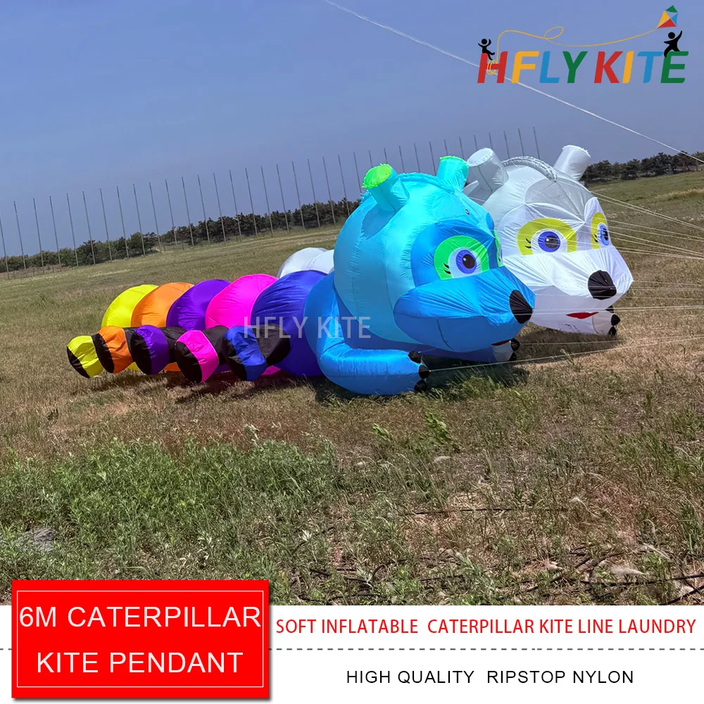 New Arrival 6m Caterpillar Kite Line Laundry for Adults High Quality Ripstop 40D Nylon Show Kites Pendant Many Colors To Choose