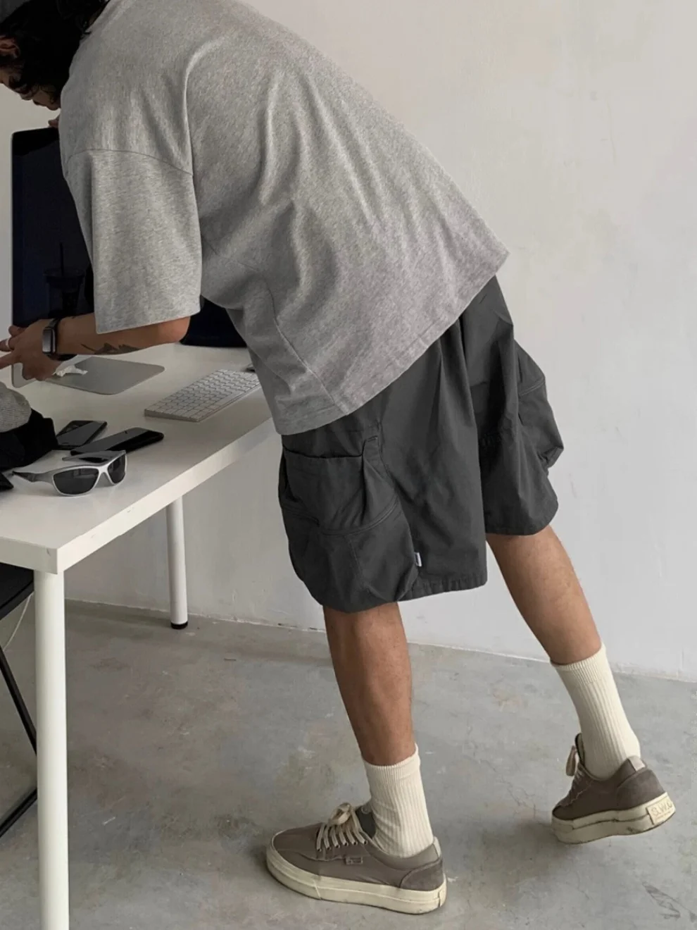 

Retro American Sle Workwear orts Men's Summer Loose Casual ape Straight ket Five-Point Casual orts for Teens