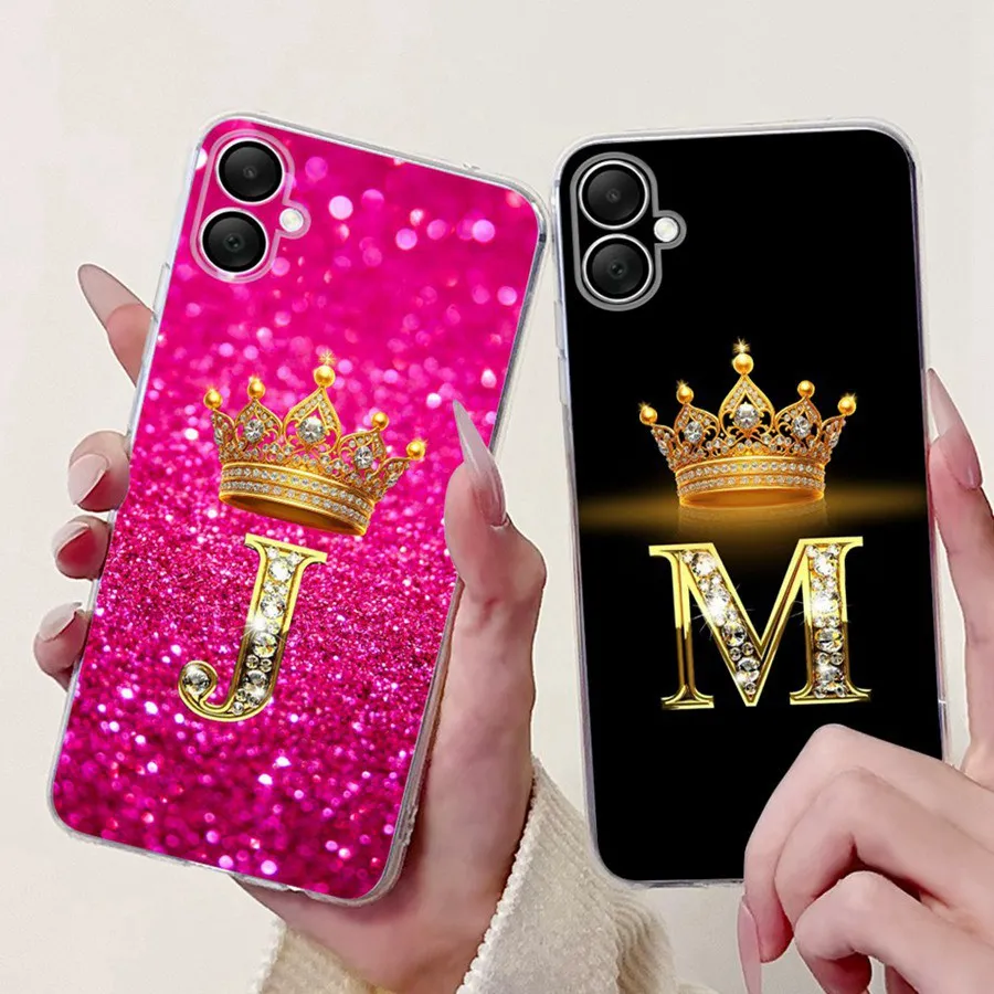 Case For Samsung Galaxy A06 A05 A05s Case Crown Letters Back Phone Cover Soft Silicon For SamsungA05 A 05 s A 06 4G Cases Fundas