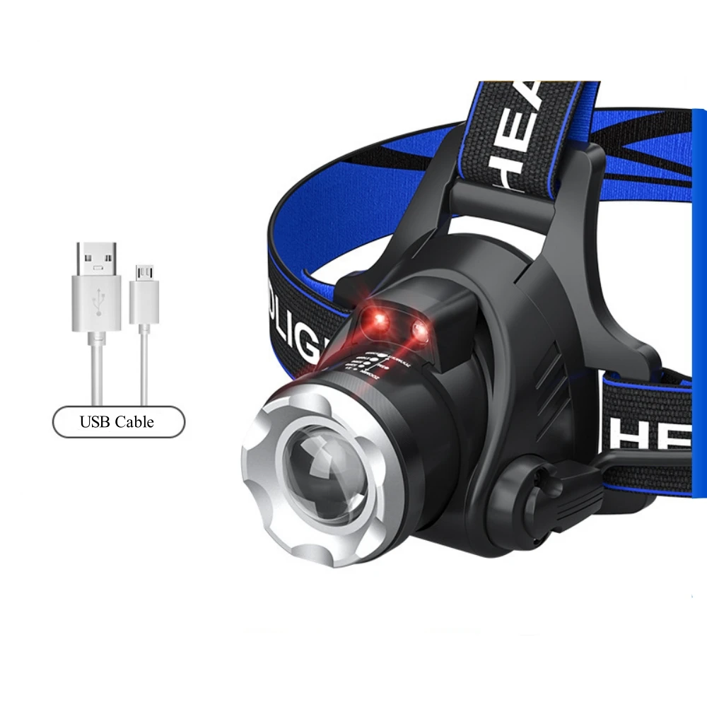 LED Headlamp Fishing Headlight T6 3 Modes Zoomable Waterproof Super Bright Camping Light