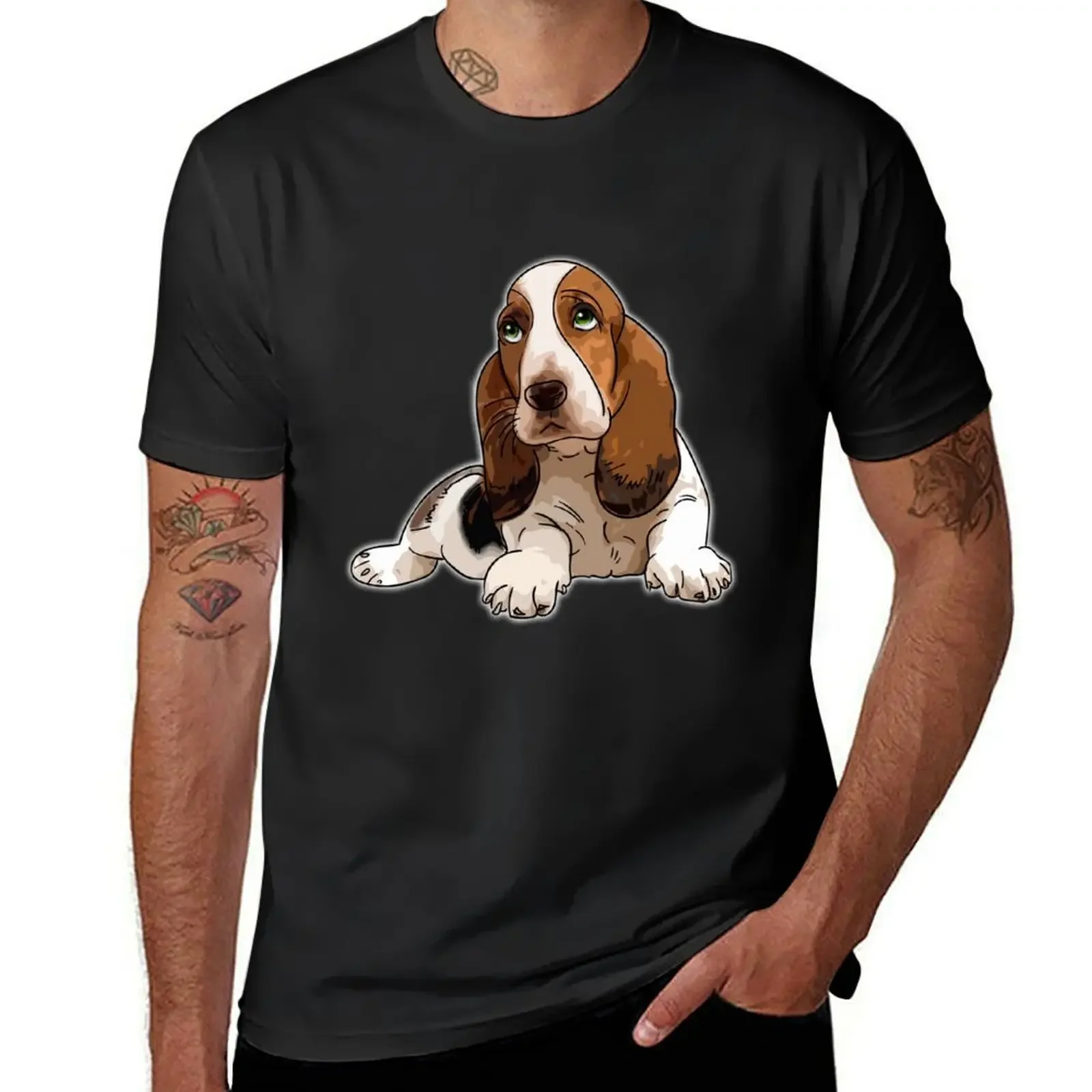 Basset Hound T-Shirt tops Short sleeve tee men t shirt