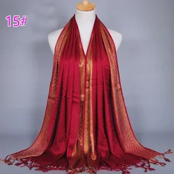 170*60cm yeni püskül eşarp kadınlar müslüman başörtüsü türban saçaklı şal Wrap islam Stoles bandanalar Pashmina Bufanda fular atkılar