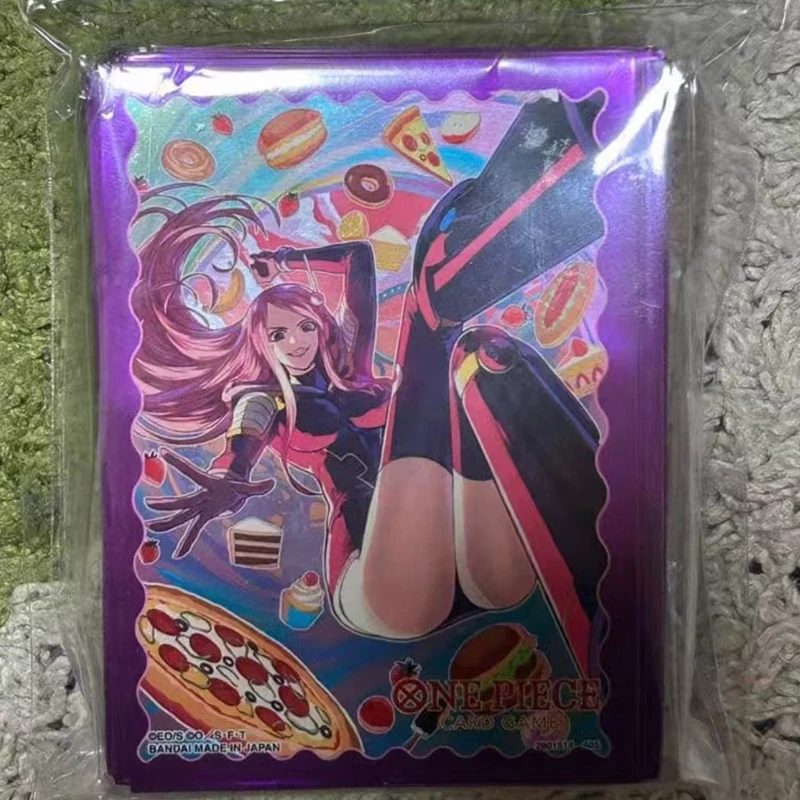 Hot Bandai Official One Piece Card Sleeves 70Pcs Set Vol.5 Limited Bonney & Ace Anime Card Protector Kids Collectible Gift Toys