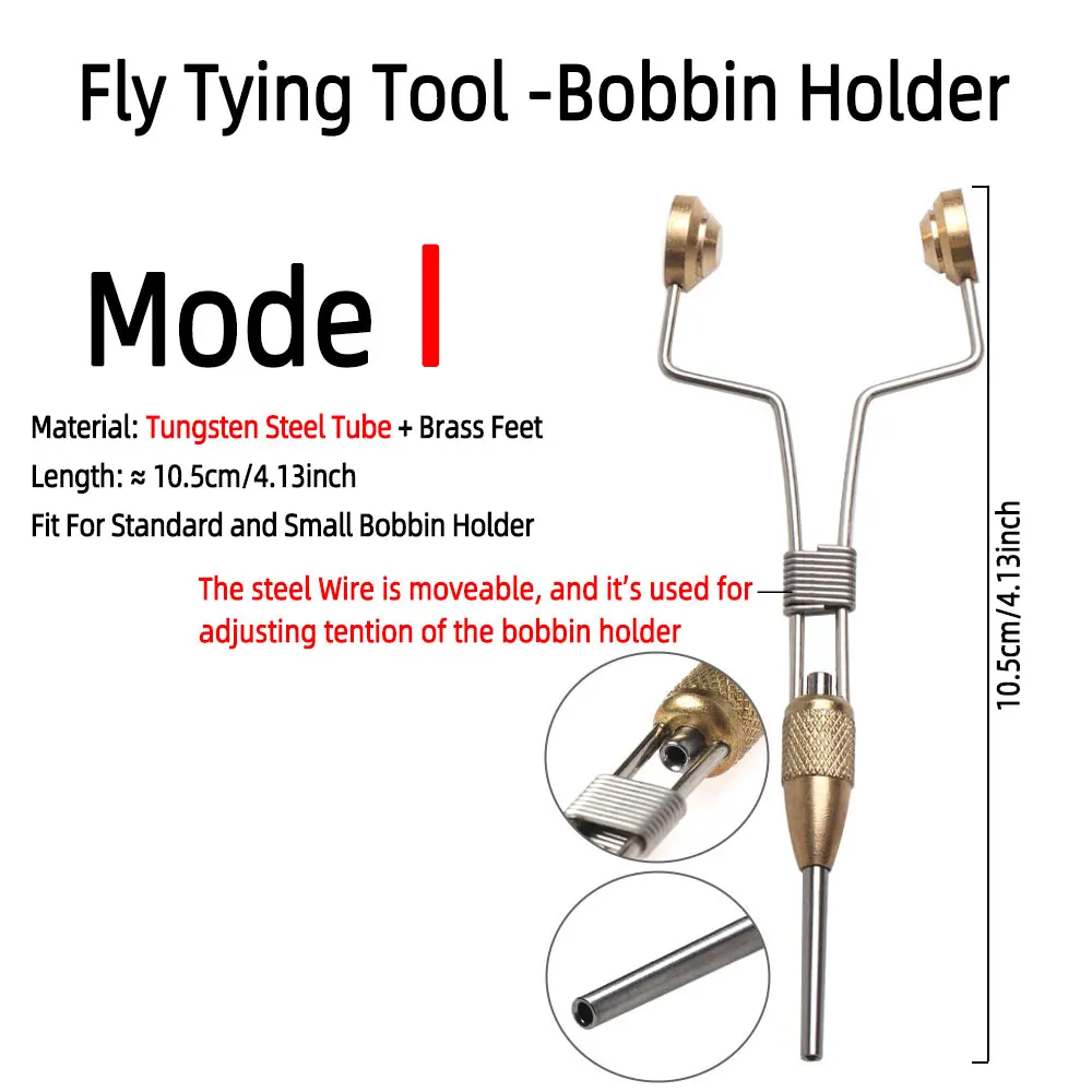 1pc Bi-ceramic Tip Fly Tying Bobbin Thread Holder for Standard & Small Bobbin Dry Wet Nymph Streamer Fishing Lure Fly Tying Tool