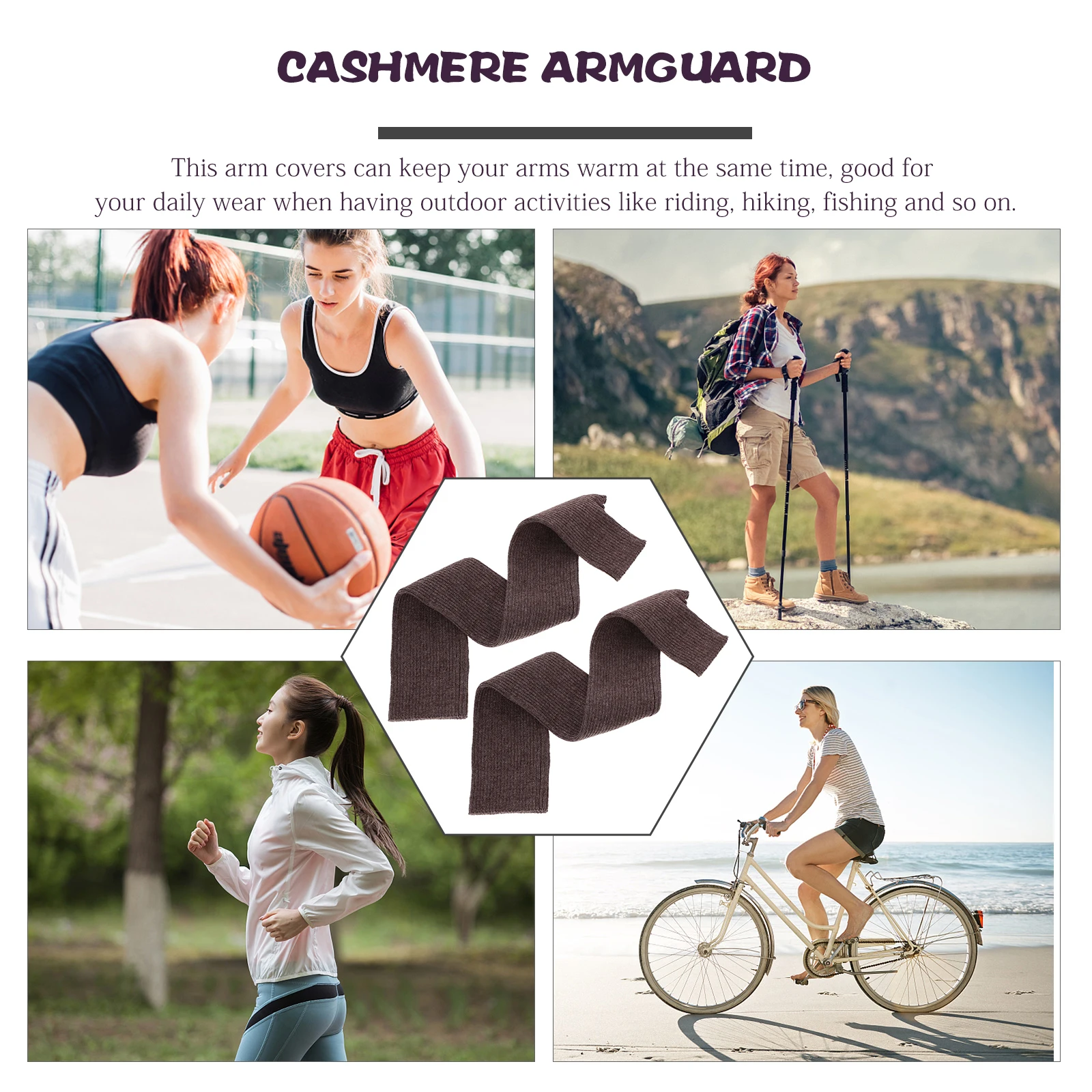 

1 Pair Warm Sleeves For Women Knitted Forearm Protection Covers Lightweight Breathable Arm Sleeve Outdoor Sports Cycling Hiking