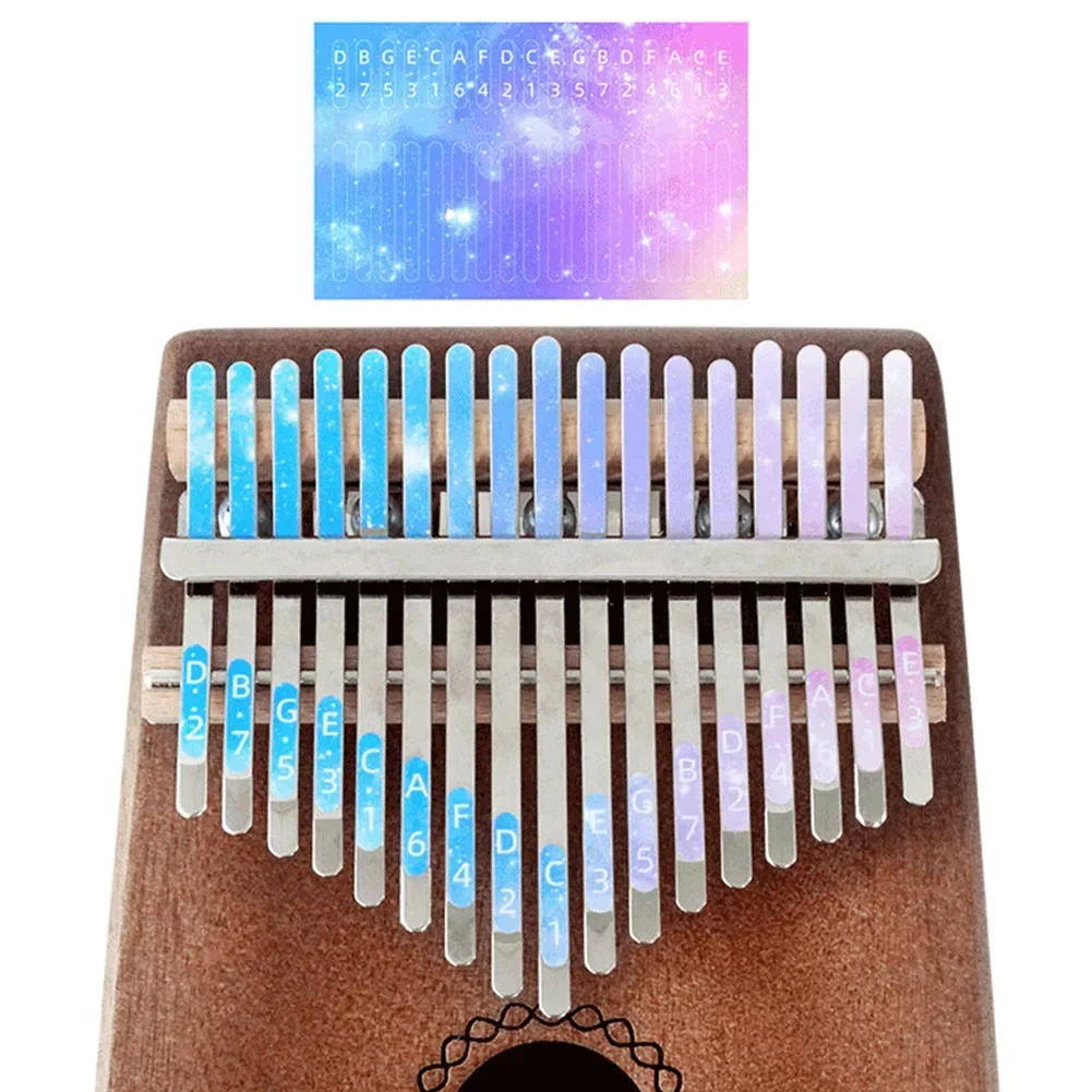 

17 Keys Scale Kalimba Sticker Hand Percussion Beautiful Eye-catching For Beginners For Kalimba Great Gift Musical Instruments