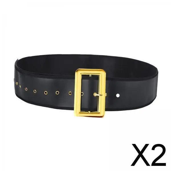 

Черный широкий ремень Санта-Клауса из искусственной кожи, модная винтажная пряжка для рождественского косплея, сценического выступления