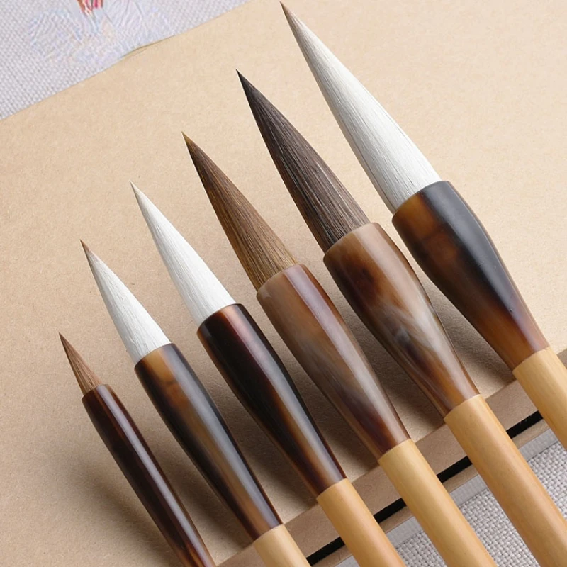 

Calligraphy Brush Pen Regular Script Brush Pen Set Weasel Woolen Hair Chinese Landscape Painting Special Set Huzhou Ink Brush