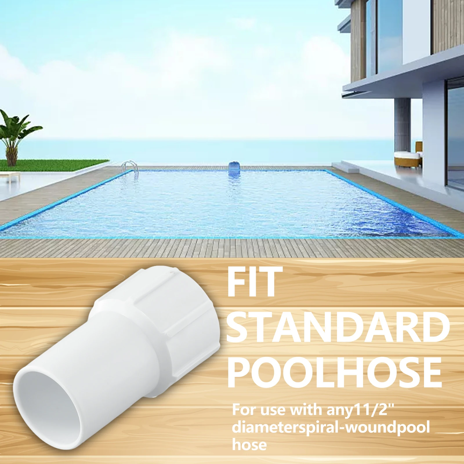 

Сменная муфта для шланга спирального витого вакуумного пылесоса для бассейнов, для шлангов диаметром 1 1/2 дюйма, используется с разделителями для вакуумных пылесосов для бассейнов