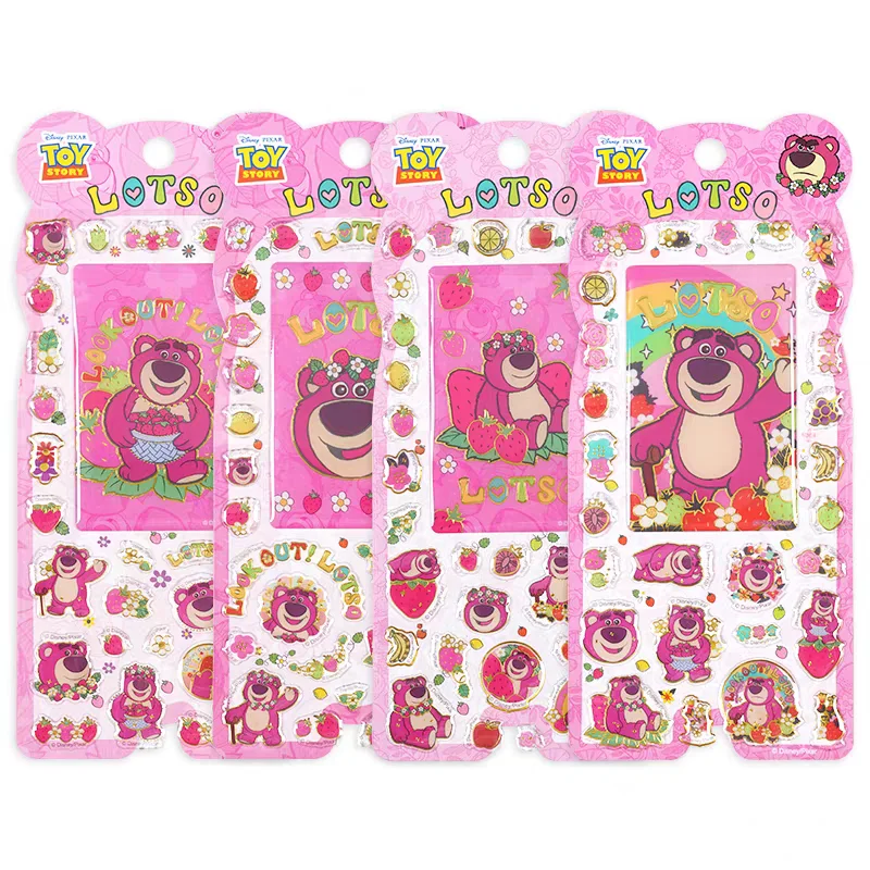 Disney Toy Story Lotsohuggin Bear Kawaii 3D Three-Dimensional Golden Edge Jelly Texture Resin Sticker Guuka Material Girl's Gift