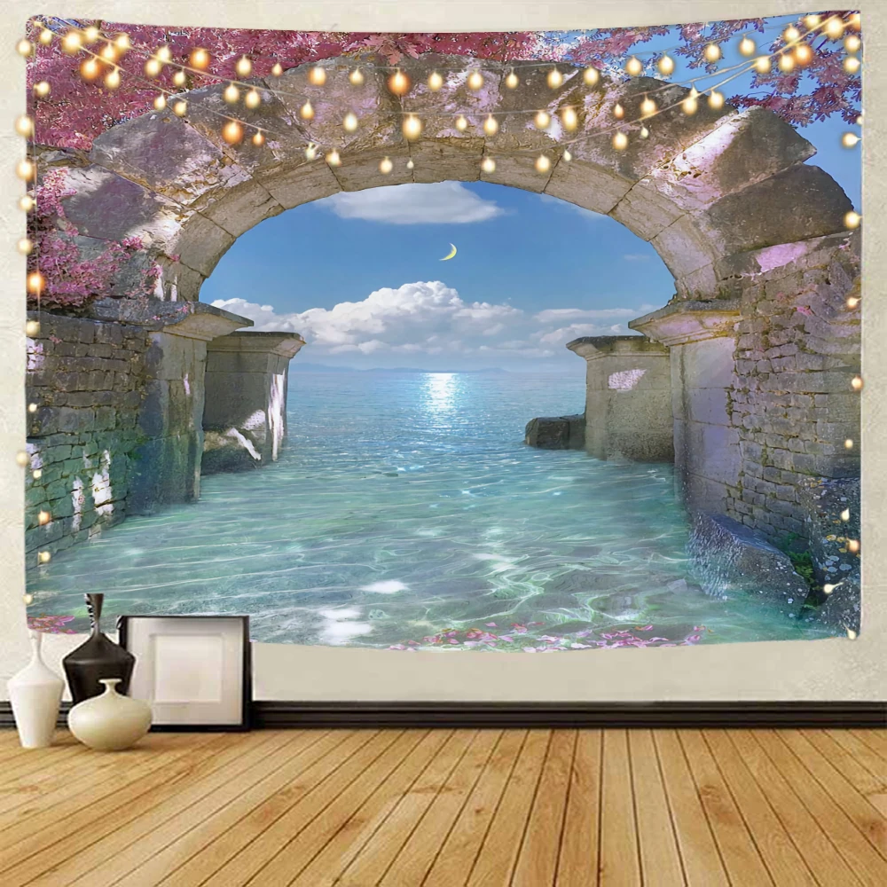 

Fantasy scenery Fantasy forest decoration tapestry Fantasy mushroom scenery decoration tapestry Children's room decoration