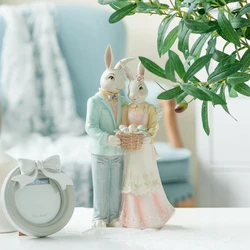 Creative Wedding Couple Rabbit Ornament Easter Bunny Garden Home Decor