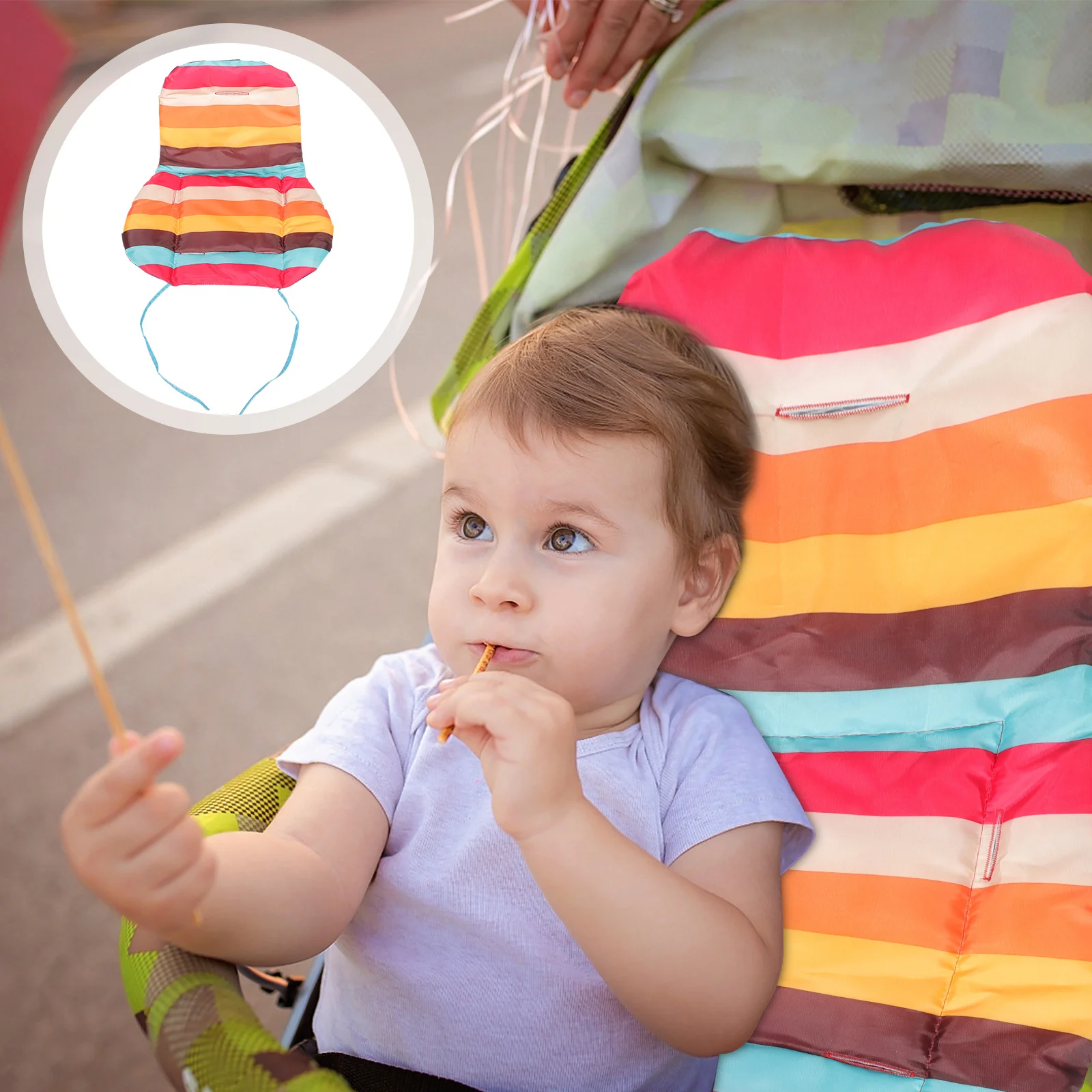 2Pcs Baby Stroller Cushion Infant Insert Breathable Soft Cotton Pram Cushion Newborn Carseat Stroller Pads Infant Insert