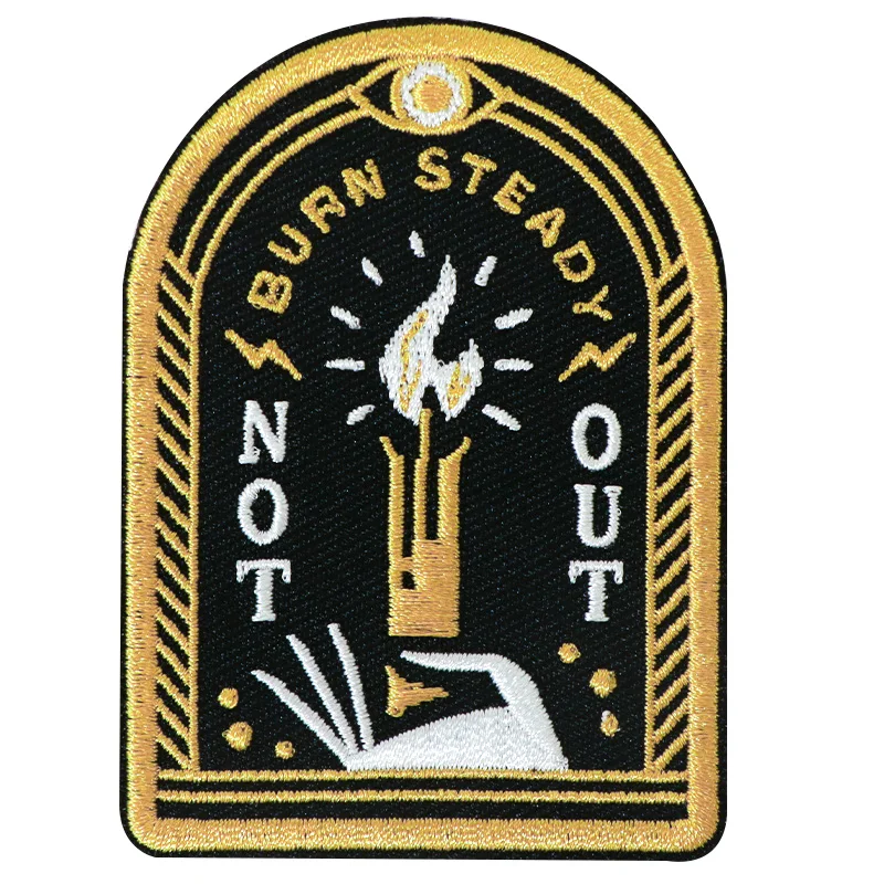 Patch brodé pour brûler stable et pas, 1 pièce, Badge d'inspiration dédié, cadeau de bricolage, patchs à repasser pour vêtements, casquette, veste, chapeau de camionneur