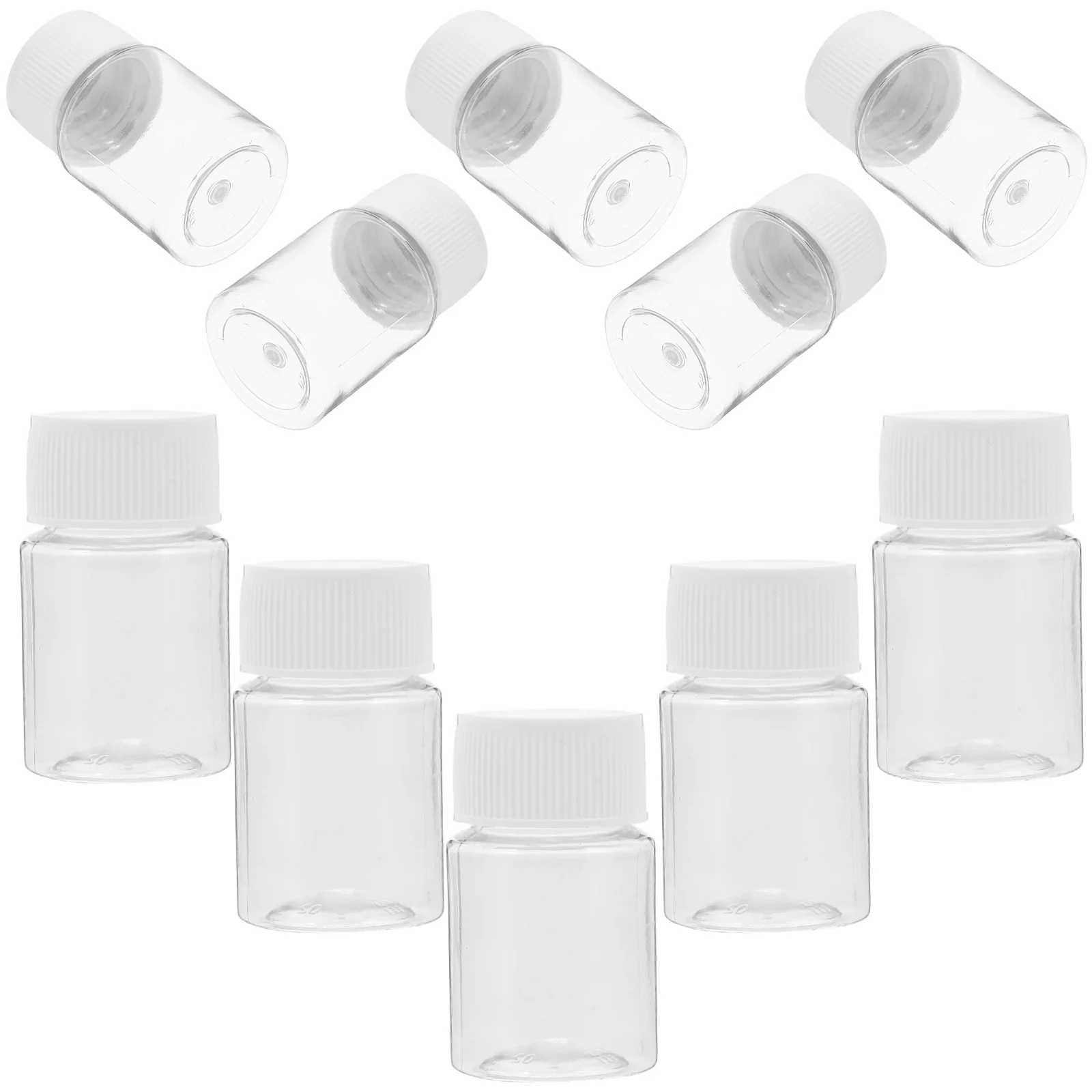 10 Pcs Clear Bottles Empty Chemical Vial Laboratory Liquid Sampling Container Pill Jar