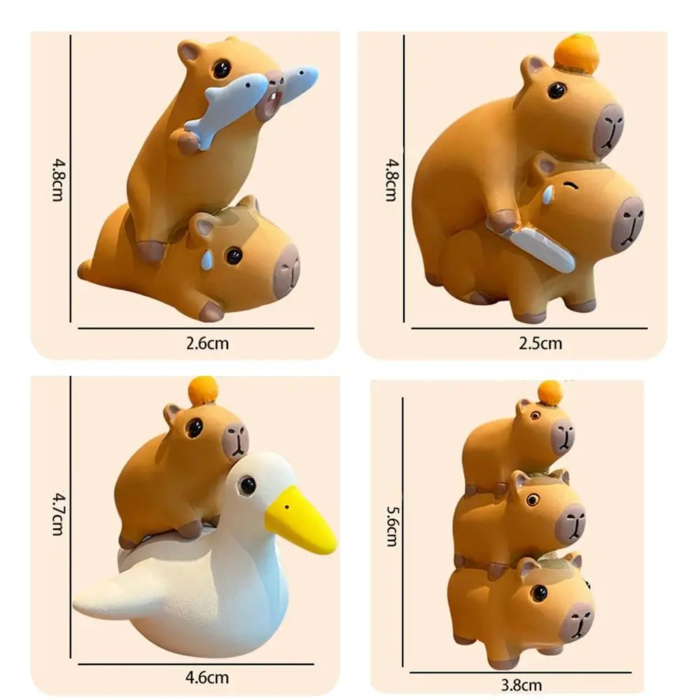 Capybara Model Figure Capybara Resin Ornaments for Women Creative Trend Car Decorations Table Furniture Desktop Decorations